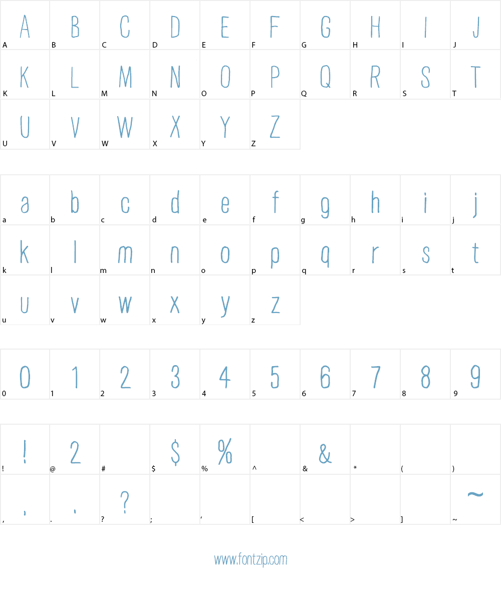Plain Old Handwriting Font Character